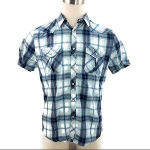 Roebuck And Co Rodeo Pearl Snap Plaid Rockabilly